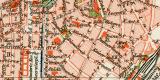Düsseldorf historischer Stadtplan Karte Lithographie ca. 1892