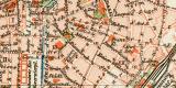 Düsseldorf historischer Stadtplan Karte Lithographie ca. 1897