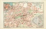 Edinburgh historischer Stadtplan Karte Lithographie ca. 1900