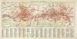 Elberfeld und Barmen historischer Stadtplan Karte...