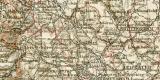 England und Wales historische Landkarte Lithographie ca. 1892