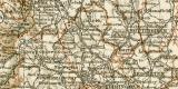 England und Wales historische Landkarte Lithographie ca. 1897