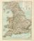 England und Wales historische Landkarte Lithographie ca. 1897