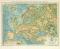 Physikalische Übersichtskarte von Europa historische Landkarte Lithographie ca. 1899
