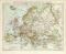 Europa politische Karte Lithographie 1892 Original der Zeit