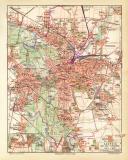 Leipzig und Vororte historischer Stadtplan Karte...
