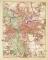 Leipzig und Vororte historischer Stadtplan Karte Lithographie ca. 1908
