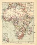 Afrika politische &Uuml;bersicht historische Landkarte Lithographie ca. 1912