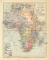 Afrika politische &Uuml;bersicht historische Landkarte Lithographie ca. 1909