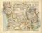 &Auml;quatorial Afrika historische Landkarte Lithographie ca. 1907