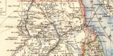 Ägypten Darfur Abessinien historische Landkarte Lithographie ca. 1904