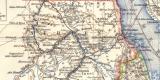 Ägypten Darfur Abessinien historische Landkarte Lithographie ca. 1906