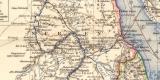 Ägypten Darfur Abessinien historische Landkarte Lithographie ca. 1910