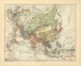 Asien politische Übersicht historische Landkarte...