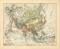 Asien politische &Uuml;bersicht historische Landkarte Lithographie ca. 1908