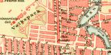 Singapur historischer Stadtplan Karte Lithographie ca. 1903