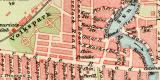 Singapur historischer Stadtplan Karte Lithographie ca. 1909