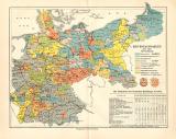 Farbig illustrierte Landkarte zu den Reichstagswahlen des...