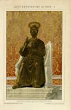 Lichtdruck aus 1891 zeigt die Bronzestatue des Apostel...