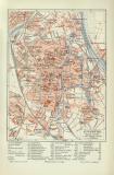 Augsburg historischer Stadtplan Karte Lithographie ca. 1909