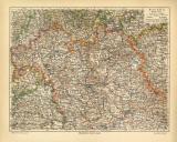 Bayern Karte N&ouml;rdlicher Teil historische Landkarte Lithographie ca. 1904