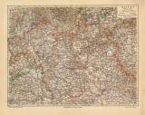 Bayern Karte N&ouml;rdlicher Teil historische Landkarte Lithographie ca. 1909