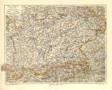 Bayern Karte Südlicher Teil historische Landkarte...