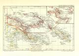Kaiser Wilhelm Land Bismarck Archipel historische Landkarte Lithographie ca. 1910