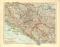 Bosnien Montenegro historische Landkarte Lithographie ca. 1906
