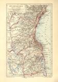 Brasilien Süd historische Landkarte Lithographie ca....