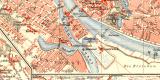 Bremen historischer Stadtplan Karte Lithographie ca. 1904