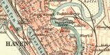Bremerhaven historischer Stadtplan Karte Lithographie ca. 1910