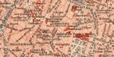 Brüssel historischer Stadtplan Karte Lithographie ca. 1906