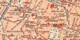 Brüssel historischer Stadtplan Karte Lithographie ca. 1910