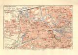 Charlottenburg historischer Stadtplan Karte Lithographie...