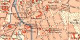 Chemnitz historischer Stadtplan Karte Lithographie ca. 1908