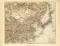 China Japan historische Landkarte Lithographie ca. 1906