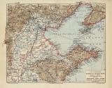 Provinzen Tschi-Li Schan-Tung historische Landkarte...