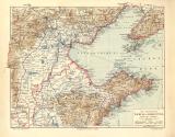 Provinzen Tschi-Li Schan-Tung historische Landkarte Lithographie ca. 1908
