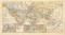 Weltverkehr historische Landkarte Lithographie ca. 1908