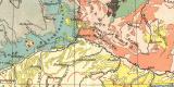 Deutschland geologisch historische Landkarte Lithographie...