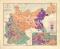 Konfessionen Deutsches Reich historische Landkarte Lithographie ca. 1905