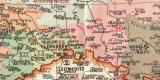 Garnisonskarte von Mitteleuropa historische Landkarte...