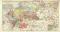 Garnisonskarte von Mitteleuropa historische Landkarte Lithographie ca. 1914