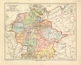 Deutschland um das Jahr 1.000 historische Landkarte Lithographie ca. 1908
