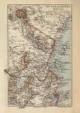 Deutsch Ostafrika historische Landkarte Lithographie ca....