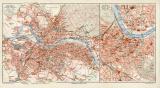 Dresden historischer Stadtplan Karte Lithographie ca. 1907