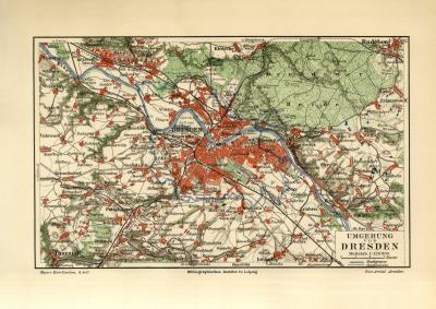 Potsdam historischer Stadtplan Karte Lithographie ca 1907 antike Stadtkarte 