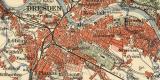 Dresden Umgebung historischer Stadtplan Karte Lithographie ca. 1907