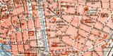 Düsseldorf historischer Stadtplan Karte Lithographie ca. 1904